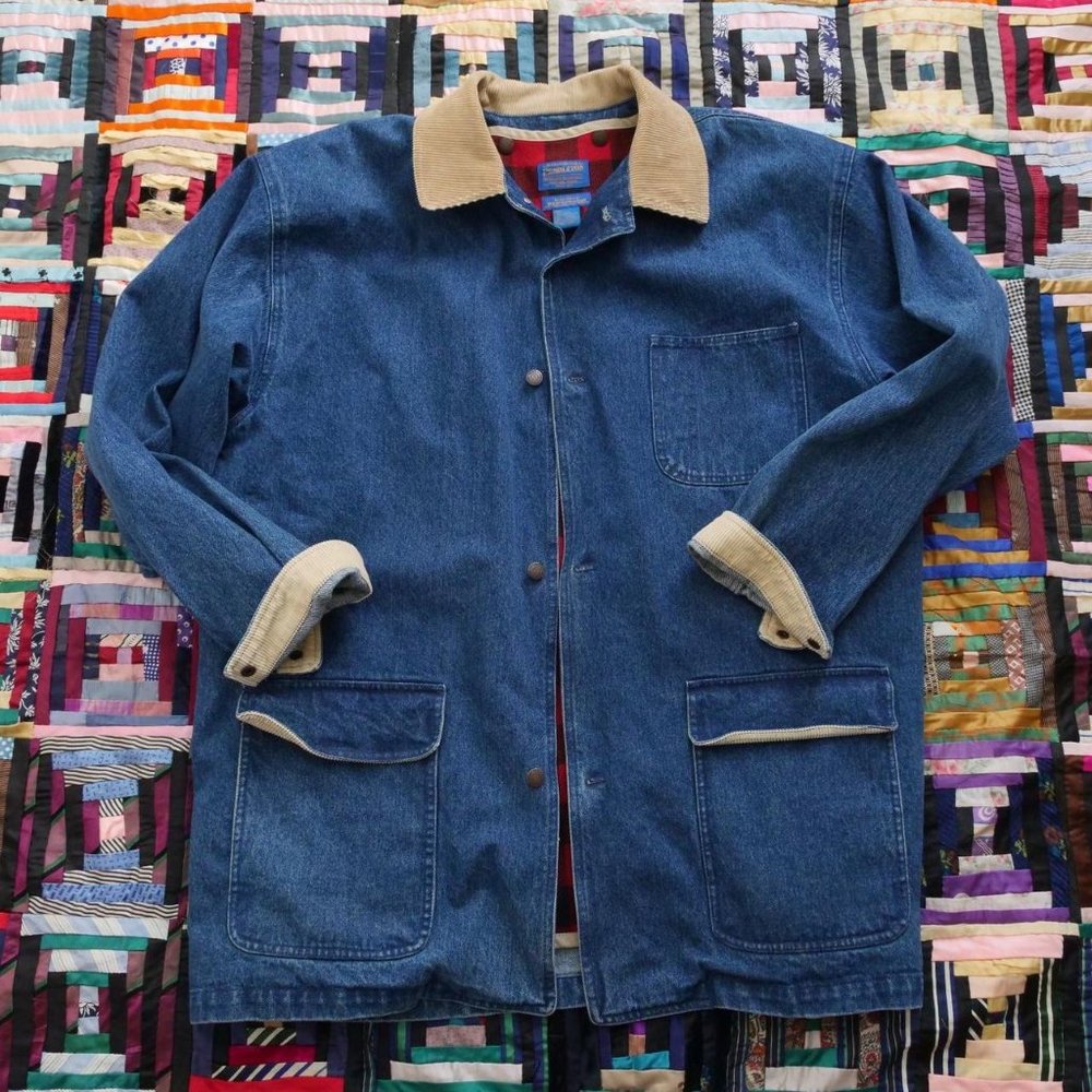 Super clean vintage Pendleton 90s denim chore coat